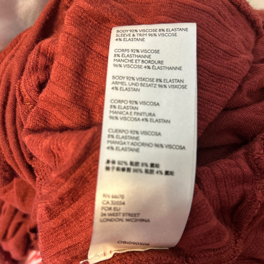 Free People Rust Red Long Sleeve Babydoll Tunic - Picture 11 of 11